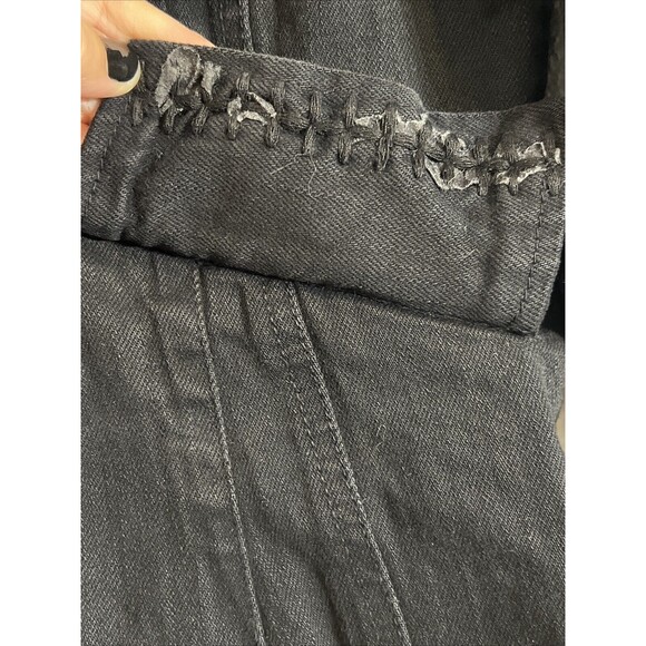 Vtg Blazer Jean Jacket Womens XS Black Denim Double Button Faux Pockets Y2K 90s‎ - Picture 6 of 15